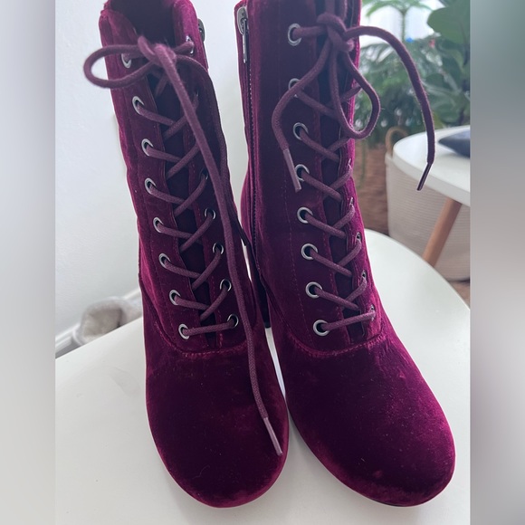 Coach Edie Velvet Bootie in Wine (Red) - Size 7.5 - Picture 6 of 9